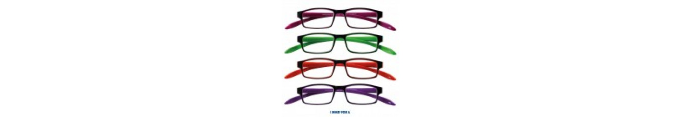 Multi-coloured reading glasses