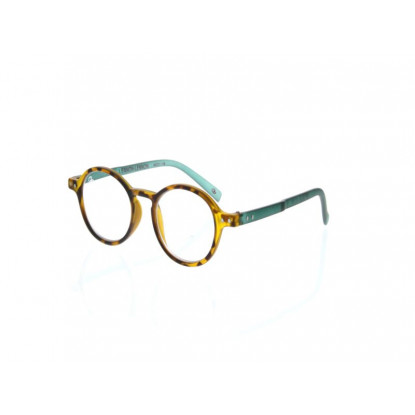 Aptica Lennon Vintage circular demi amber green reading glasses