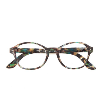 Funky readers Design 1 aqua tortoise reading glasses