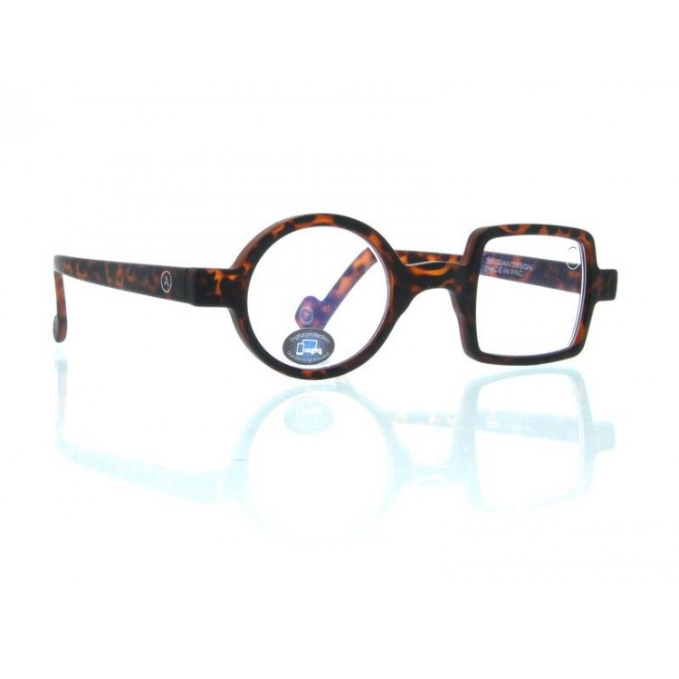 Aptica popart demi amber reading glasses with blue screen lenses