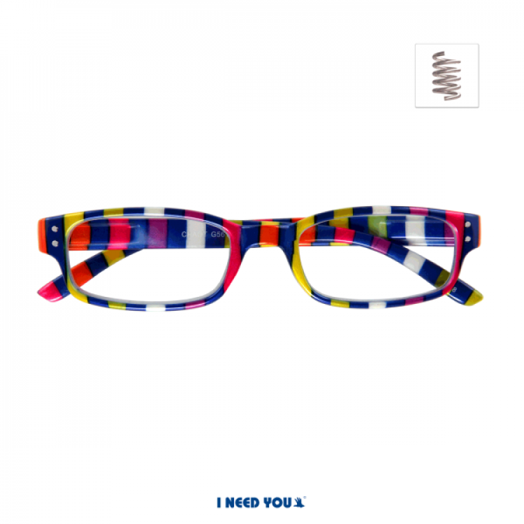 I Need You Chaot blue stripy reading glasses