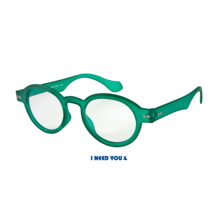 I Need You Doktor green circular reading glasses