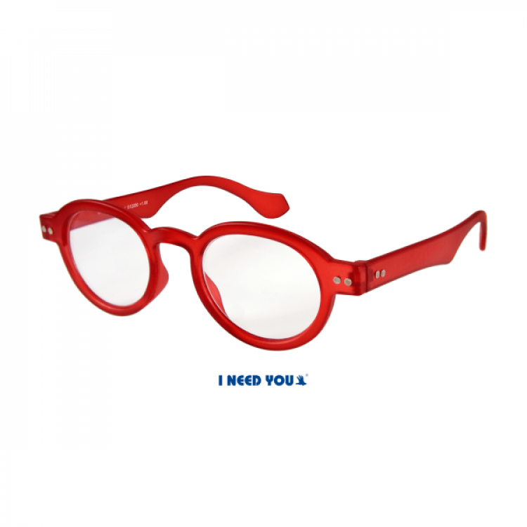 I Need You Doktor red circular reading glasses