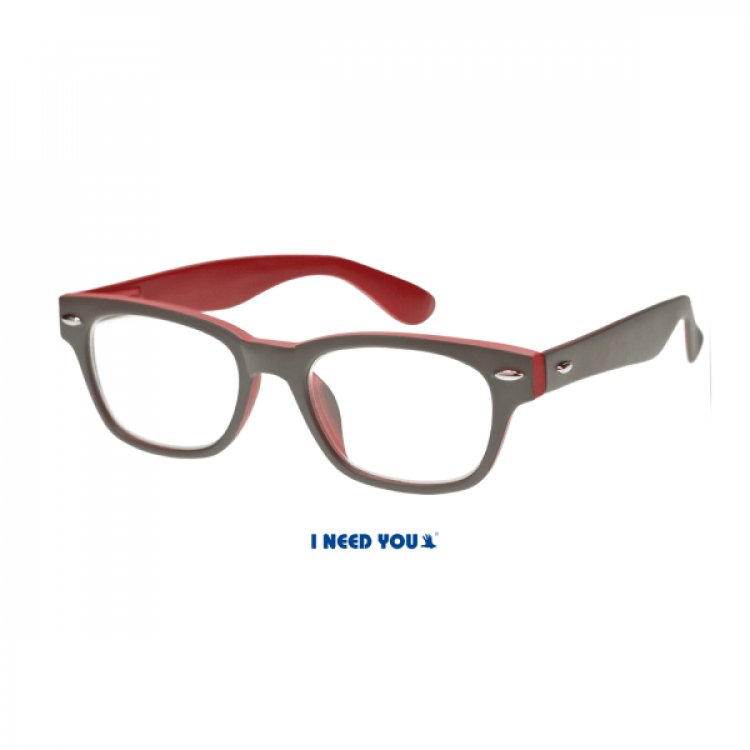 I Need You Woody selection grey red reading glasses
