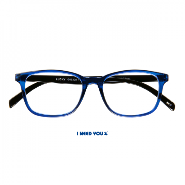 I Need You Lucky blue black reading glasses