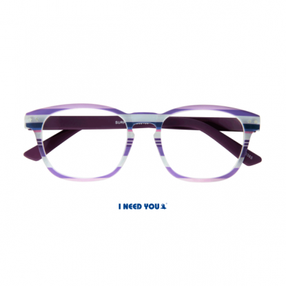 I Need You Surprise purple striped reading glasses 