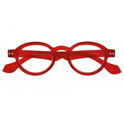 I Need You Doktor red circular reading glasses